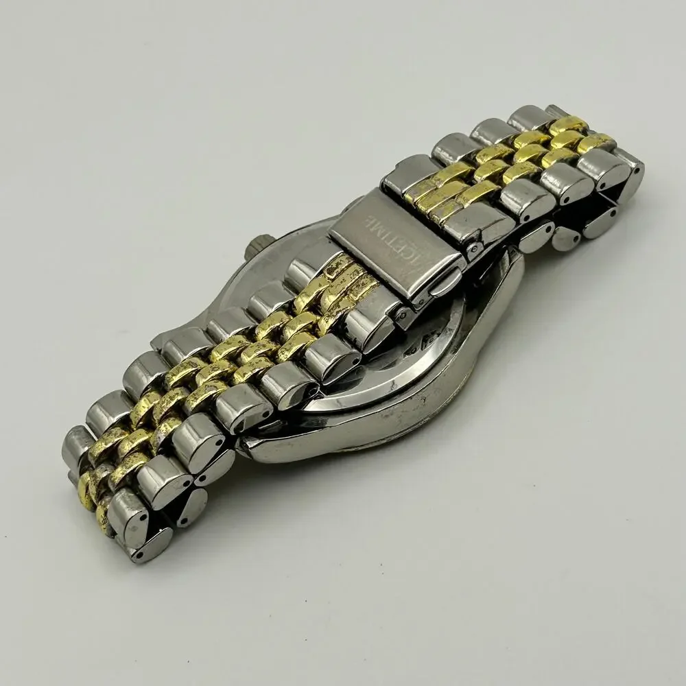 IceTime Jubilee Gold Dial Two-tone Steel Bracelet Watch Working New Battery